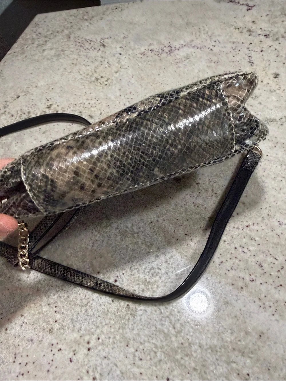 Victoria's Secret Snake-Print Crossbody Bag in Brown and Black